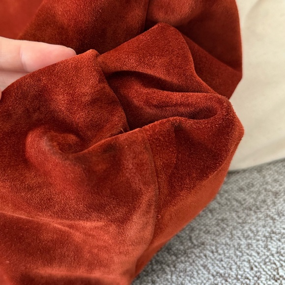 JIMMY CHOO rusty brown suede CALLIE LARGE Hobo Shoulder Bag - Picture 10 of 14